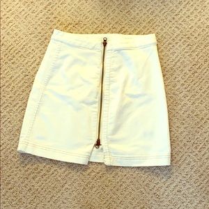 Free People White Skirt with Zipper Size 6